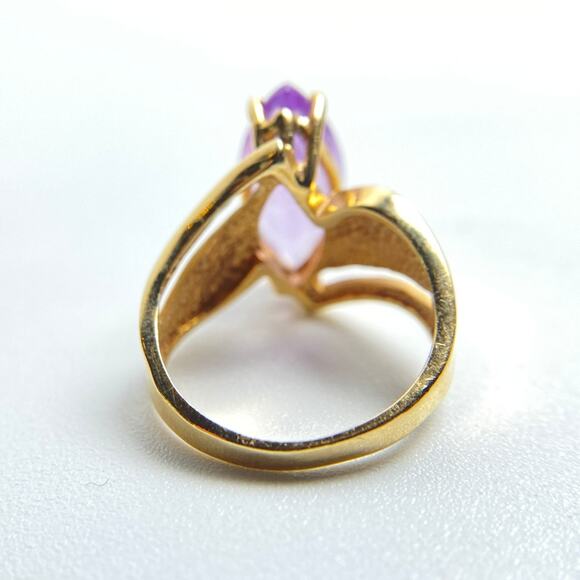 10K Yellow Gold Lavender Quartz Marquise Ring | Size 5 - Picture 8 of 16
